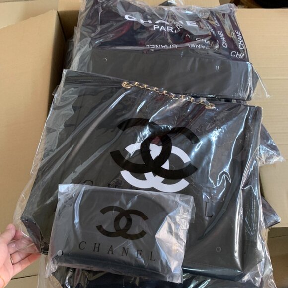 CHANEL Beauty GWP Gift with purchase Black Mesh Tote with Pouch - Picture 13 of 14